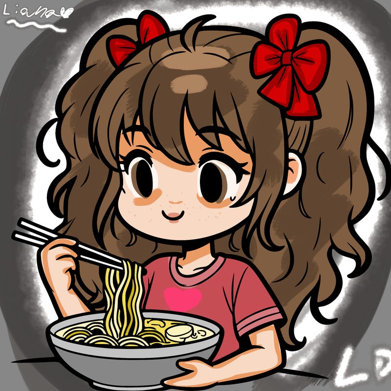 a girl eating ramen