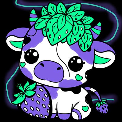 cute strawberry cow
