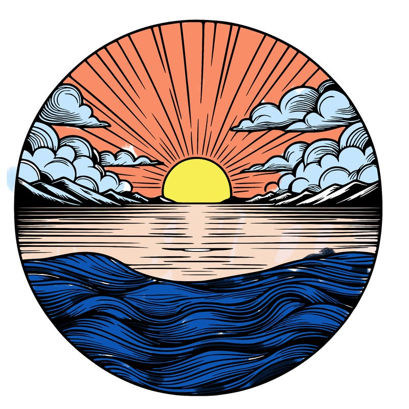 realistic sunset