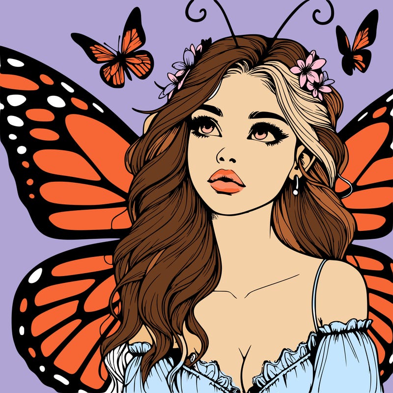 butterfly fairy realistic girl