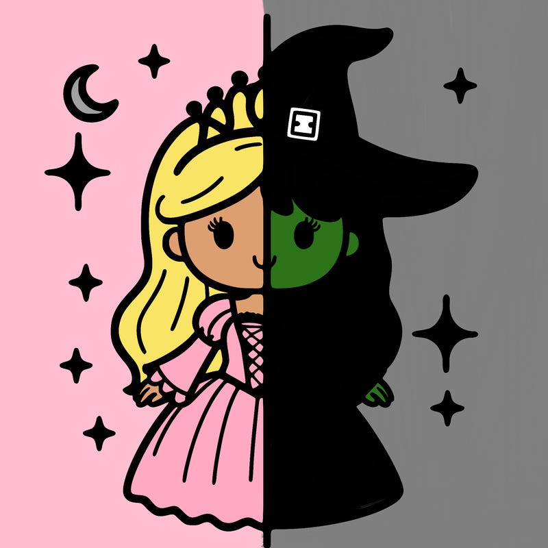 split princess and witch