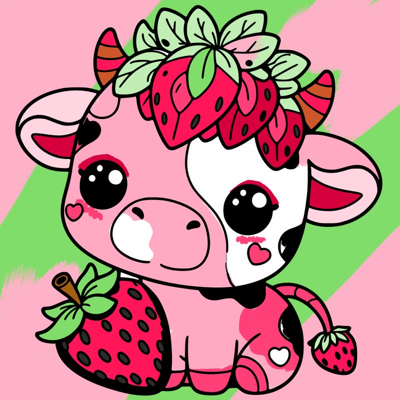 cute strawberry cow