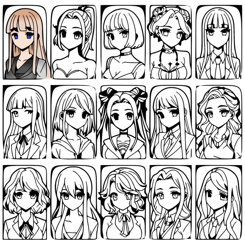 girls that look diffrent anime