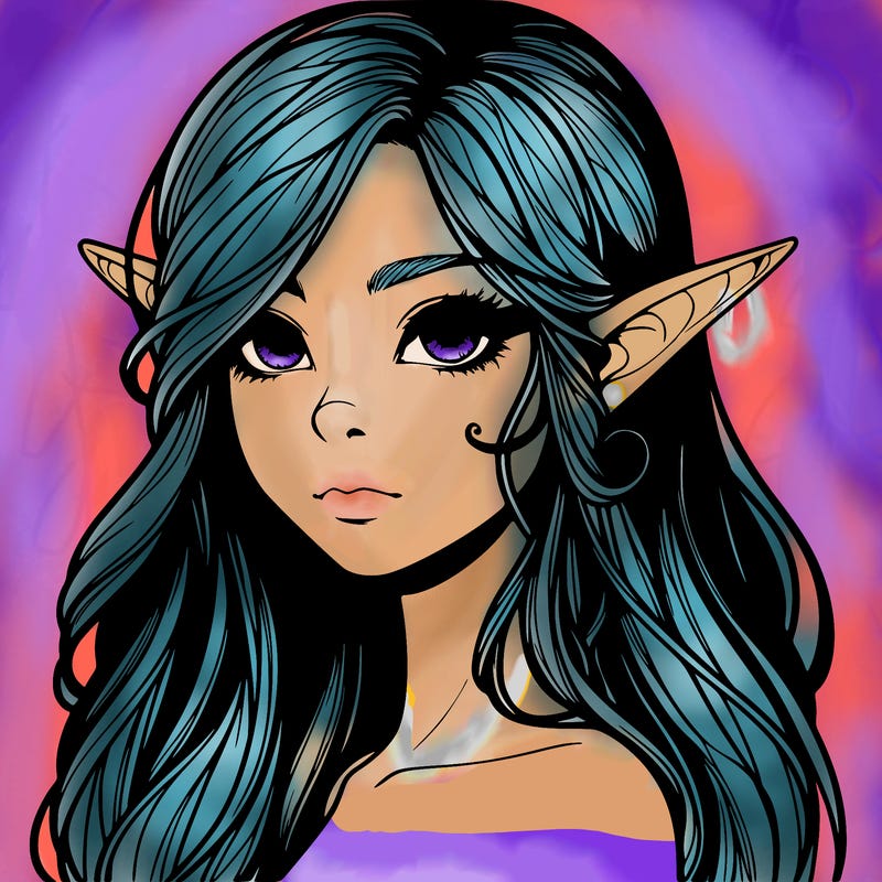 elf girl realistic dark fantasy