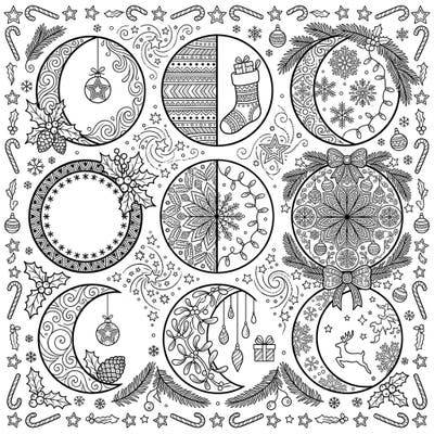 Discover a truly unique holiday coloring experience with our Christmas Lunar Phases design, blending the celestial beauty of the moon's journey with festive Christmas cheer. Perfect for anyone looking for an intricate and imaginative coloring page to get into the holiday spirit.