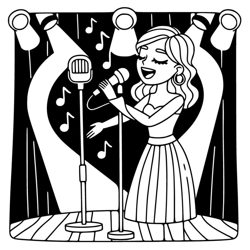 woman singing on stage