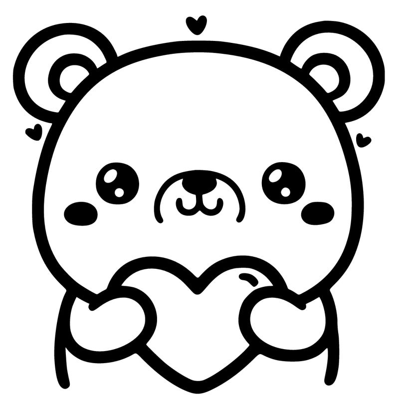 -cute bear with cute heart