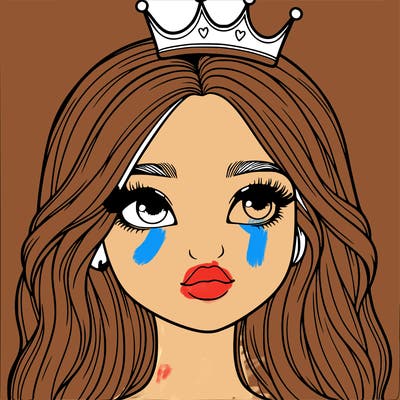 a realistic girl with a crown on