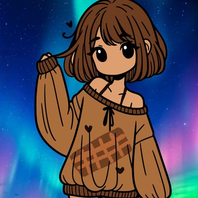 girl in baggy sweater hanging off her shoulder