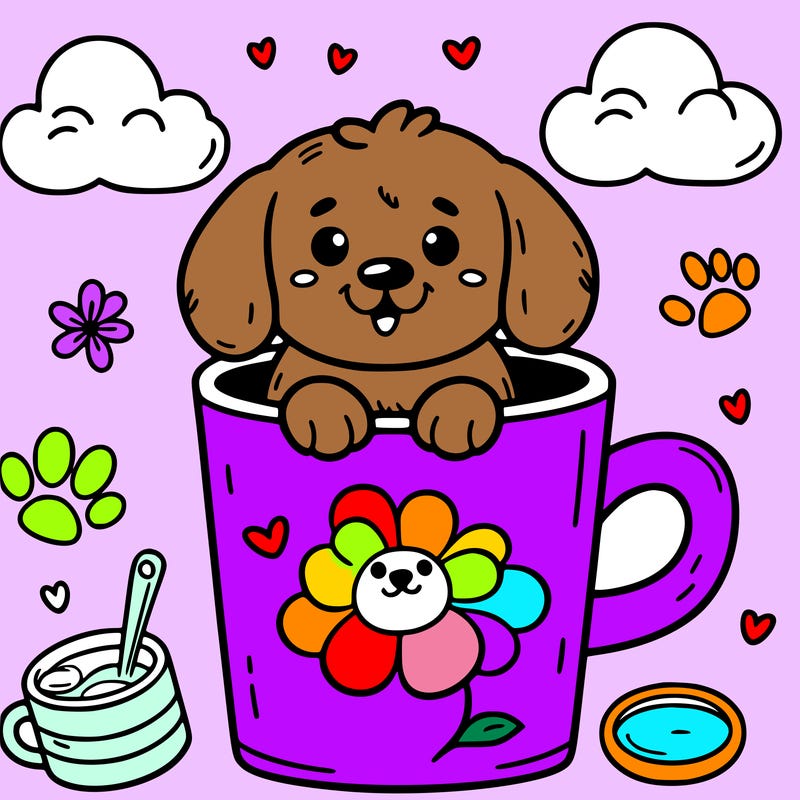 a mug with a dog in it🐶