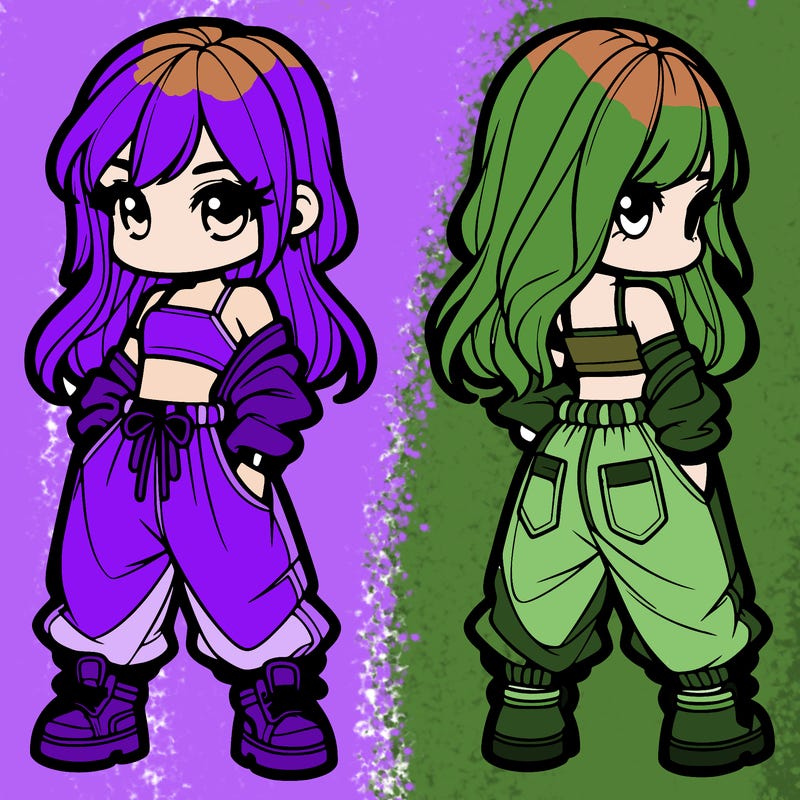 girl in crop top and baggy pants