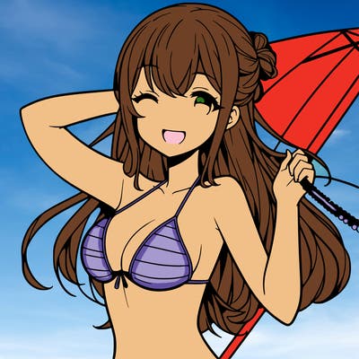 manga girl in bikini