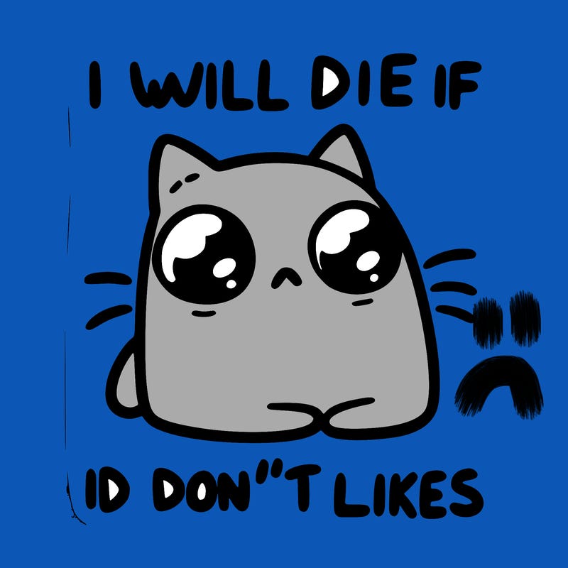 a cat that will die if we don’t get 10 likes