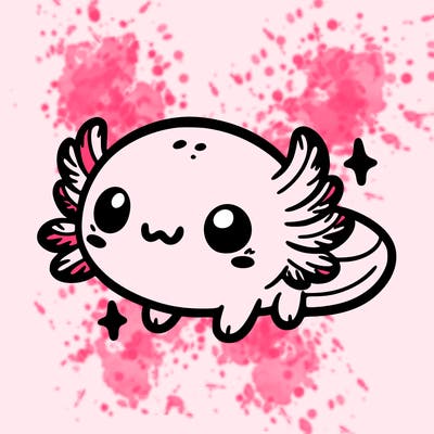 cute easy baby axolotl
