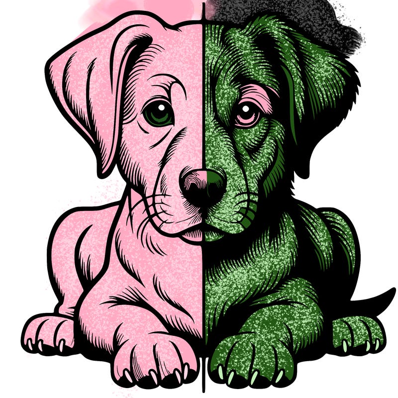 realistic dog split picture