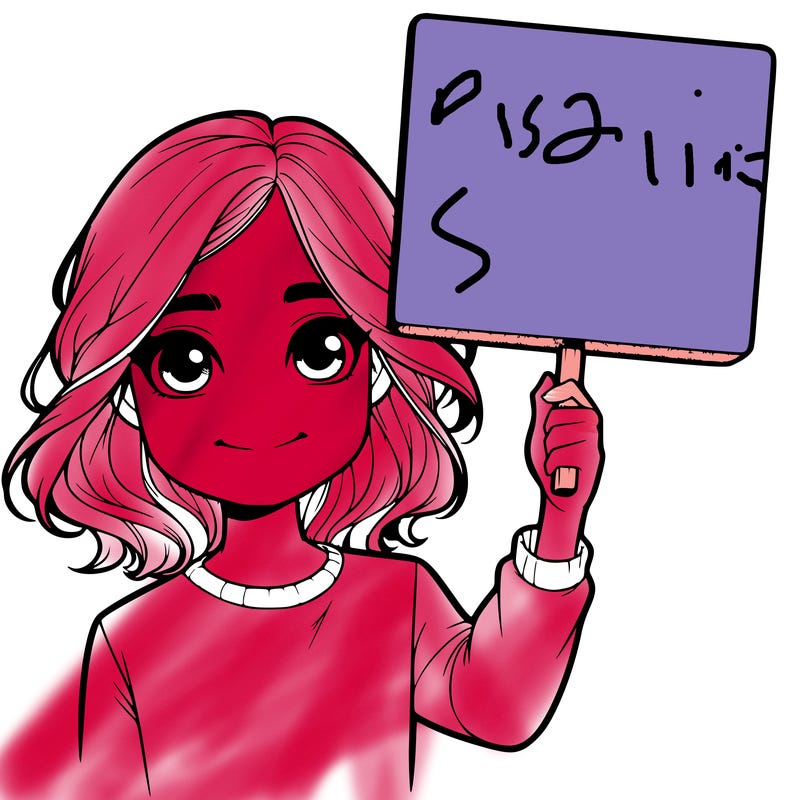 realistic girl holding up a sign