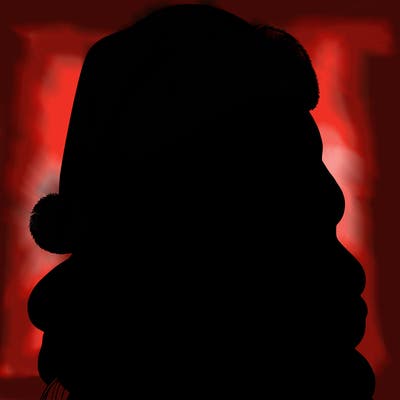 realistic girl in santa hat