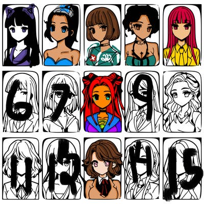 girls that look diffrent anime