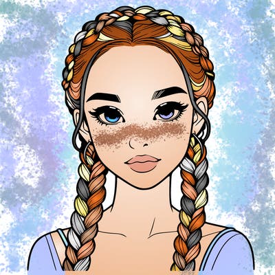 realistic girl with braids