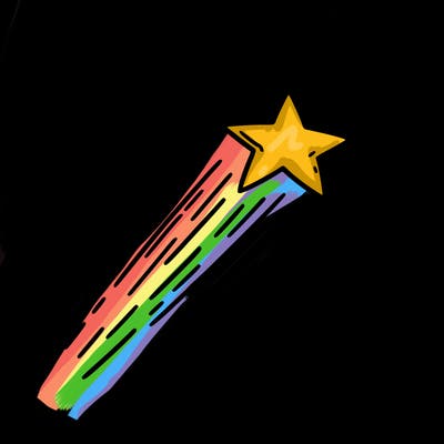 a shooting star in the sky