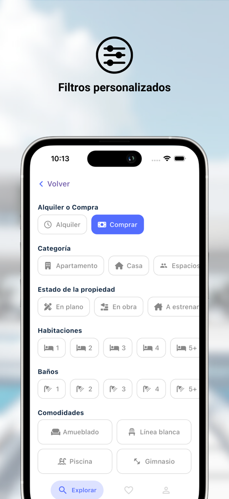 Toca Timbre - Custom search filters for Dominican Republic real estate in the Toca Timbre app.