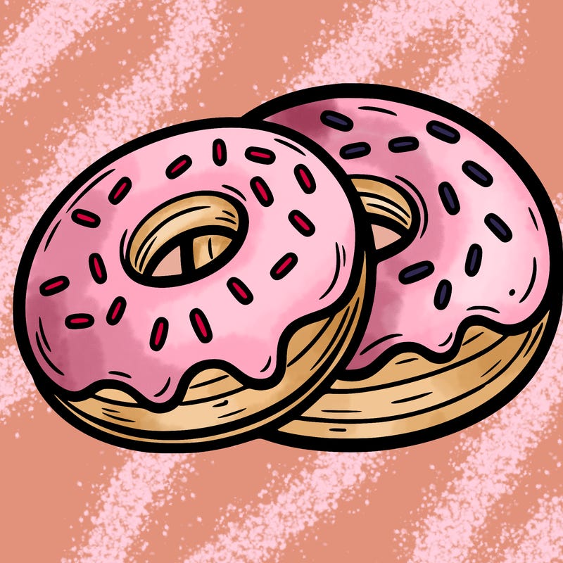 a piece of food doughnuts