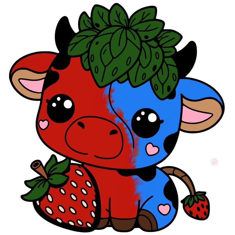 cute strawberry cow