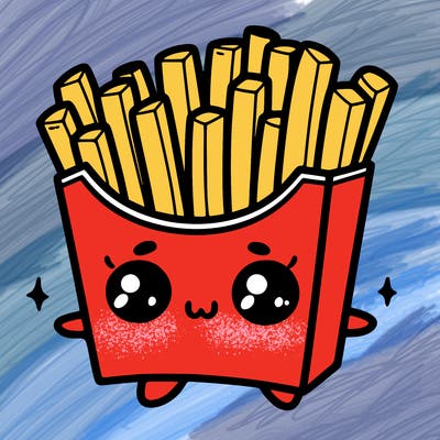 a cute. french fries