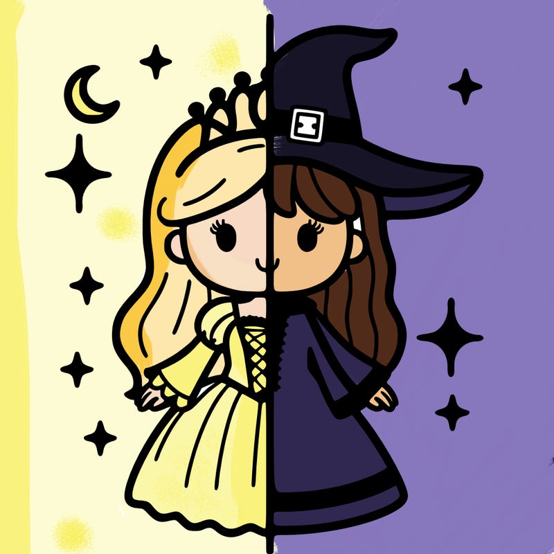 split princess and witch