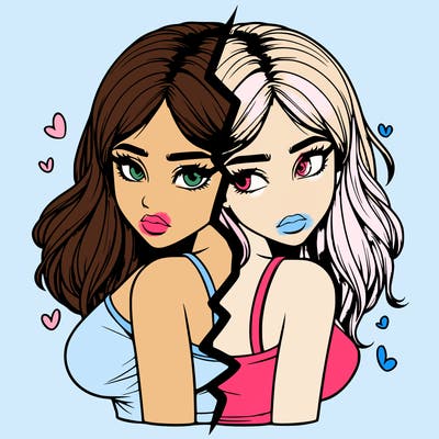 realistic girl split