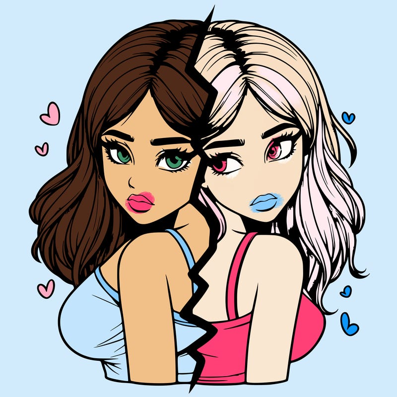 realistic girl split