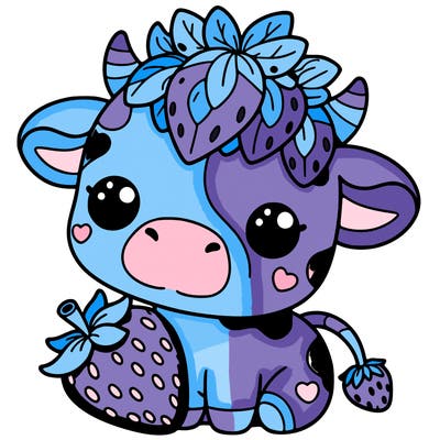 cute strawberry cow