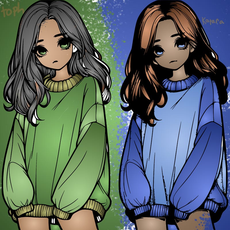 realistic girl with baggy sweater