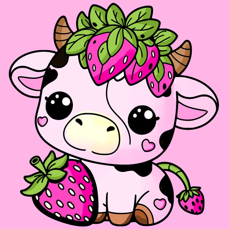 cute strawberry cow