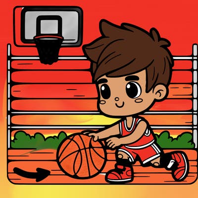 a basketball player in a basketball camp