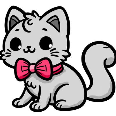 cat with a bow