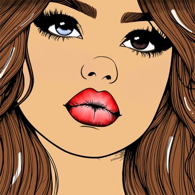really realistic girl with lips