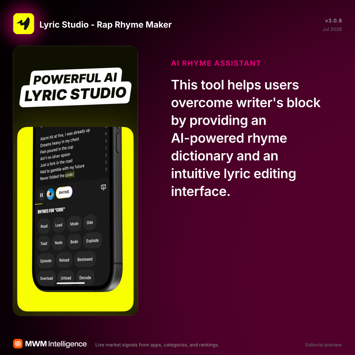 Lyric Studio - Rap Rhyme Maker - Music App | MWM
