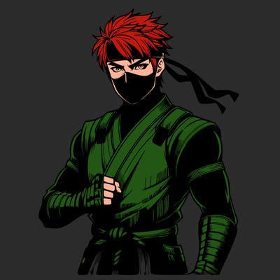 manga character man ninja warrior realistic