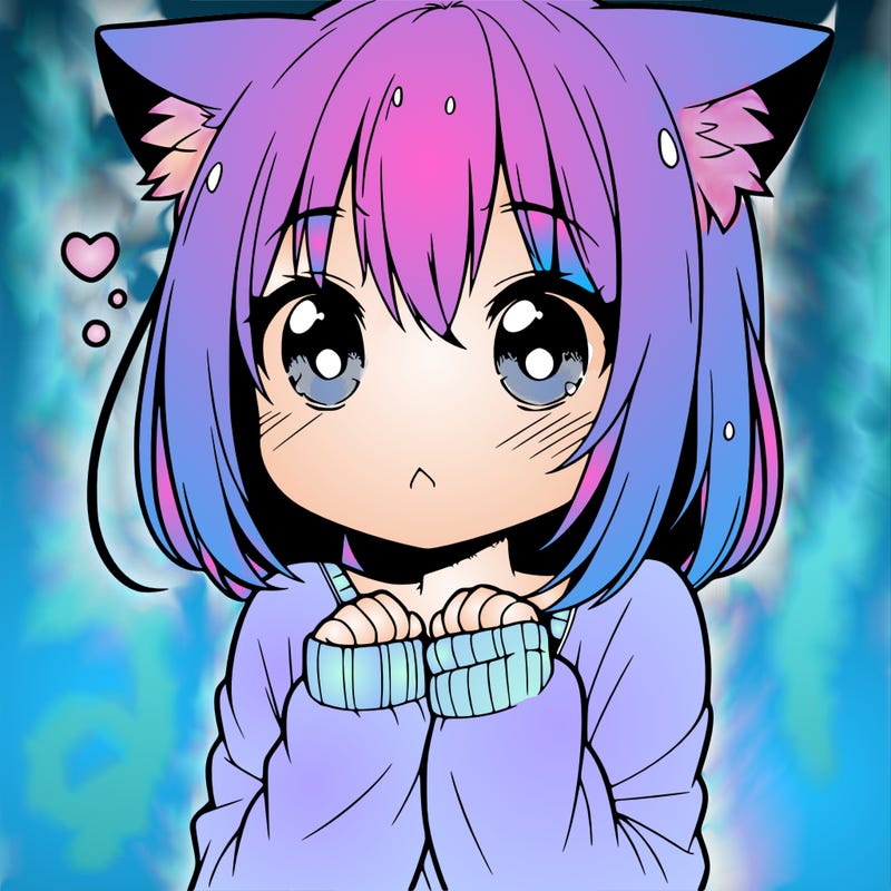 shy anime catgirl
