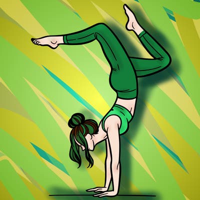 a woman doing a handstand