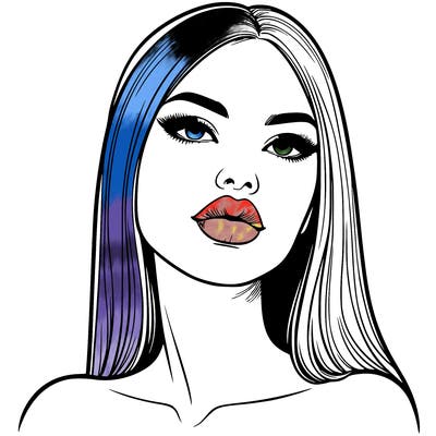 realistic woman with full lips