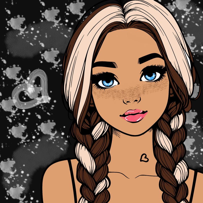 realistic girl with braids