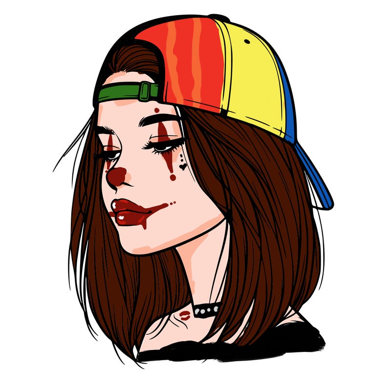 realistic  girl with a backwards hat