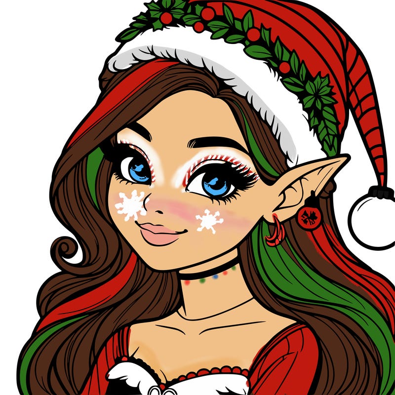 christmas girl elf realistic