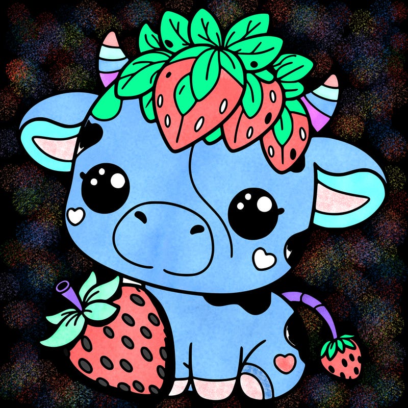 cute strawberry cow