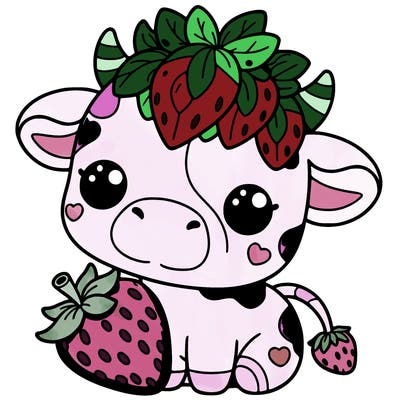 cute strawberry cow