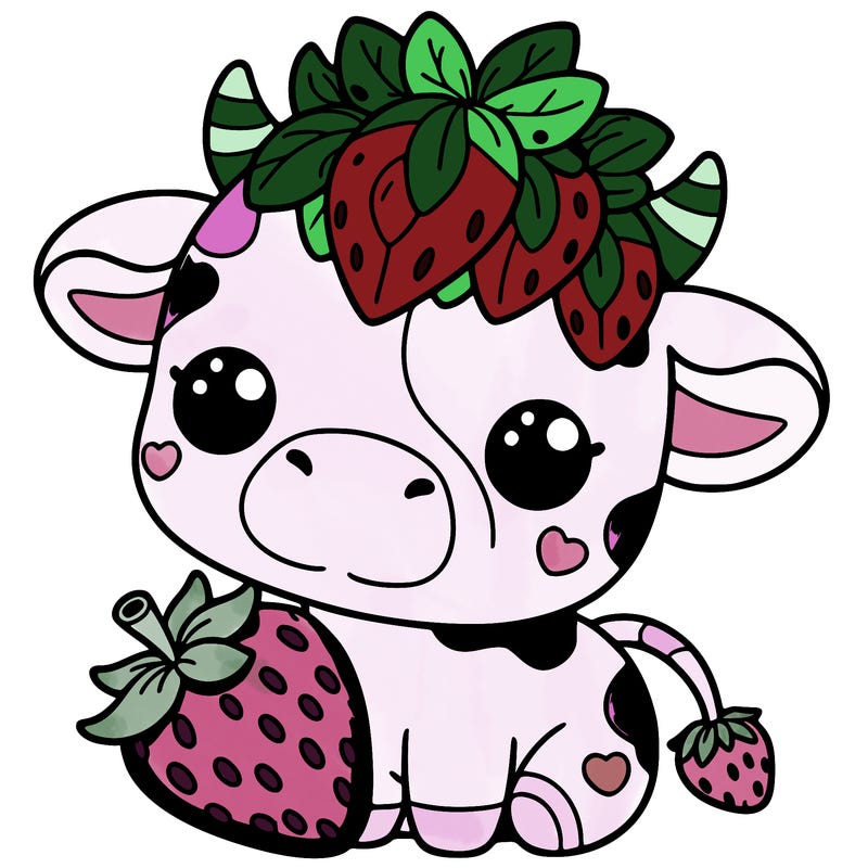 cute strawberry cow
