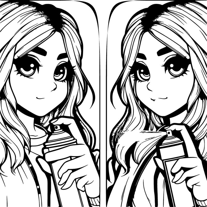 realistic girl, spray painting