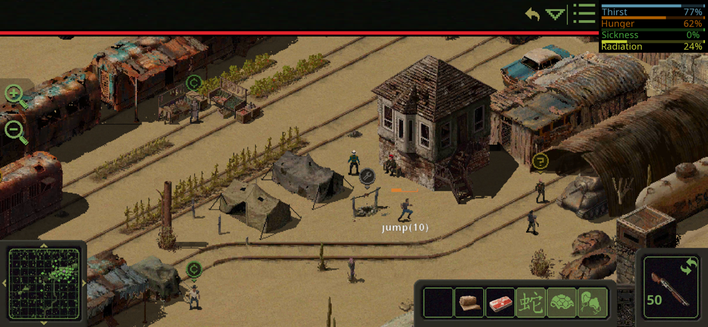 Omega Vanitas - Jugabilidad isométrica de arte de píxeles retro de un asentamiento postapocalíptico en Omega Vanitas